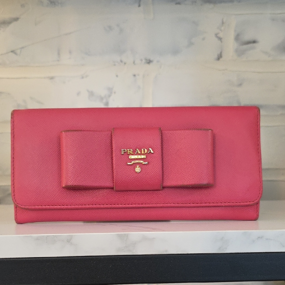 Prada Fuchsia Bow Wallet